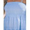 imageCUPSHE Women Ruffle Mini Summer Dress Spaghetti Straps Square Neck Backless Smocked Bodice A Line Spring Beach DressesBaby Blue