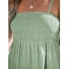 imageCUPSHE Women Ruffle Mini Summer Dress Spaghetti Straps Square Neck Backless Smocked Bodice A Line Spring Beach DressesLight Green