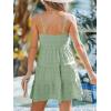 imageCUPSHE Women Ruffle Mini Summer Dress Spaghetti Straps Square Neck Backless Smocked Bodice A Line Spring Beach DressesLight Green