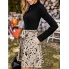 imageCUPSHE Womens Fall Dresses Long Sleeves Round Neck Casual Outfits A Line Work Belted Vacation Mini SundressApricot Leopard