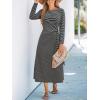 imageCUPSHE Womens Striped Midi Casual Dresses Cotton Fall Long Sleeve Tie Front DressStriped