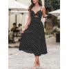 imageCUPSHE Womens Summer Dresses Polka Dot Bow Tie Cutout A Line Spaghetti Strap Sleeveless Cocktail Maxi DressBlack