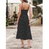 imageCUPSHE Womens Summer Dresses Polka Dot Bow Tie Cutout A Line Spaghetti Strap Sleeveless Cocktail Maxi DressBlack