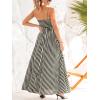 imageCUPSHE Womens Summer Maxi Dress Casual Sleeveless Square Neck Striped Beach Long Dress with PocketsBlack Beige Striped