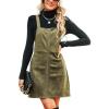 imageCUPSHE Faux Suede Mini Fall Dresses for Women Square Neck Pull Ring Zipper Front Pockets Wide Straps Casual Autumn DressDark Green