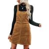 imageCUPSHE Faux Suede Mini Fall Dresses for Women Square Neck Pull Ring Zipper Front Pockets Wide Straps Casual Autumn DressOrange