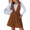 imageCUPSHE Womens Deep V Neck Fall Mini Dress A Line Sleeveless Overall Dress Elastic Waist Side Pockets Casual JumperBurnt Orange