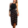 imageCUPSHE Womens Party Dresses Casual Halter Sleeveless Wrap Floral Belted Long Cocktail Summer DressBlack