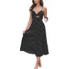 imageCUPSHE Womens Summer Dresses Polka Dot Bow Tie Cutout A Line Spaghetti Strap Sleeveless Cocktail Maxi DressBlack