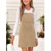 imageCUPSHE Womens Corduroy Overall Mini Fall Dress Square Neck Adjustable Straps Front Pocket Side Buttons Autumn DressesApricot