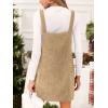 imageCUPSHE Womens Corduroy Overall Mini Fall Dress Square Neck Adjustable Straps Front Pocket Side Buttons Autumn DressesApricot