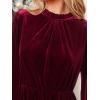 imageCUPSHE Womens Fall Dresses 2025 High Neck Long Sleeve Mini Party Ruffled Casual Tunic Velvet Wedding Guest DressBurgundy