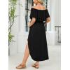 imageCUPSHE Womens Maxi OffShoulder Maternity Dress Summer Casual Sleeveless Ruffled Trim Photoshoot DressesBlack