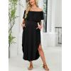imageCUPSHE Womens Maxi OffShoulder Maternity Dress Summer Casual Sleeveless Ruffled Trim Photoshoot DressesBlack