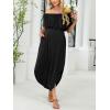 imageCUPSHE Womens Maxi OffShoulder Maternity Dress Summer Casual Sleeveless Ruffled Trim Photoshoot DressesBlack