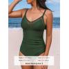 imageCUPSHE Womens One Piece Swimsuit Bathing Suit V Neck Back Hook Cutout Adjustable Straps Ruched MeshMoss Green