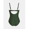 imageCUPSHE Womens One Piece Swimsuit Bathing Suit V Neck Back Hook Cutout Adjustable Straps Ruched MeshMoss Green