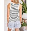 imageCUPSHE Tank Tops for Women Builtin Bra Sleeveless Padded Ribbed Fitted Top Casual Shirts Basic Cami Tops Vacation OutfitsBlack Stripes