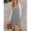 imageCUPSHE Women Corduroy Fall Dresses Front Bib Pocket Square Neck Wide Strap Casual Overall Mini DressGrey Plaid