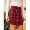 imageCUPSHE Women Mini Plaid Skirts Tweed High Waist Bodycon Pencil Hem Fall Winter Dressy Outfits ShortsRed Black