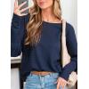 imageCUPSHE Women Open Back Long Sleeve Tops Trendy Going Out Casual Basic ShirtsBlue
