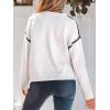 imageCUPSHE Women Oversized Sweater Drop Shoulder Contrast Long Sleeve Knit Top Casual Lightweight Pullover Fall SweatersBwhite
