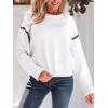 imageCUPSHE Women Oversized Sweater Drop Shoulder Contrast Long Sleeve Knit Top Casual Lightweight Pullover Fall SweatersBwhite