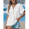 imageCUPSHE Women Tops Short Sleeve Tee Cutout V Neck Shirt CasualWhite