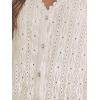 imageCUPSHE Womens Blouses Eyelet Tops Long Sleeve V Neck Puff Sleeve Shirts Dressy CasualBeige