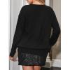 imageCUPSHE Womens Bow Knit Sweater Crew Neck Long Sleeve Knitted Oversized Pullover TopsBlack