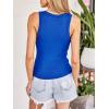 imageCUPSHE Womens Built in Bra Tank Tops Ribbed Sleeveless 2025 Summer Basic TopsBlue