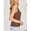 imageCUPSHE Womens Built in Bra Tank Tops Ribbed Sleeveless 2025 Summer Basic TopsBrown