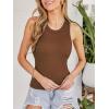 imageCUPSHE Womens Built in Bra Tank Tops Ribbed Sleeveless 2025 Summer Basic TopsBrown