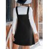 imageCUPSHE Womens Corduroy Overall Dress Square Neck A Line Fall Pinafore Mini Dress with PocketsBlack