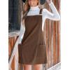imageCUPSHE Womens Corduroy Overall Dress Square Neck A Line Fall Pinafore Mini Dress with PocketsBrown