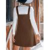 imageCUPSHE Womens Corduroy Overall Dress Square Neck A Line Fall Pinafore Mini Dress with PocketsBrown