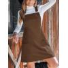 imageCUPSHE Womens Corduroy Overall Dress Square Neck A Line Fall Pinafore Mini Dress with PocketsBrown