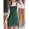 imageCUPSHE Womens Corduroy Overall Dress Square Neck A Line Fall Pinafore Mini Dress with PocketsGreen