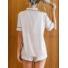 imageCUPSHE Womens Silk Pajamas Set Satin Short Sleeve Sleepwear Button Up Pjs Shorts SetChampagne