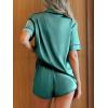 imageCUPSHE Womens Silk Pajamas Set Satin Short Sleeve Sleepwear Button Up Pjs Shorts SetGreen