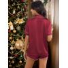 imageCUPSHE Womens Silk Pajamas Set Satin Short Sleeve Sleepwear Button Up Pjs Shorts SetWine Red