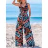 imageCUPSHE Womens Summer Jumpsuits Sleeveless Tie Knot Wide Leg Long Pants Romper with PocketsOrange