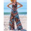 imageCUPSHE Womens Summer Jumpsuits Sleeveless Tie Knot Wide Leg Long Pants Romper with PocketsOrange