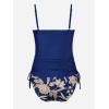 imageCUPSHE Womens Tankini Sets Maternity Two Piece Swimsuit Pregnant Adjustable Straps Side DrawstringNavy BlueFloral