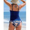 imageCUPSHE Womens Tankini Sets Maternity Two Piece Swimsuit Pregnant Adjustable Straps Side DrawstringNavy BlueFloral