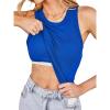 imageCUPSHE Tank Tops for Women Builtin Bra Sleeveless Padded Ribbed Fitted Top Casual Shirts Basic Cami Tops Vacation OutfitsBlue
