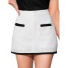 imageCUPSHE Women Mini Plaid Skirts Tweed High Waist Bodycon Pencil Hem Fall Winter Dressy Outfits ShortsWhiteBlack