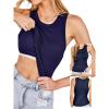 imageCUPSHE Womens Built in Bra Tank Tops Ribbed Sleeveless 2025 Summer Basic TopsNavy Blue