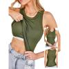 imageCUPSHE Womens Built in Bra Tank Tops Ribbed Sleeveless 2025 Summer Basic TopsOlive Green