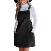imageCUPSHE Womens Corduroy Overall Dress Square Neck A Line Fall Pinafore Mini Dress with PocketsBlack